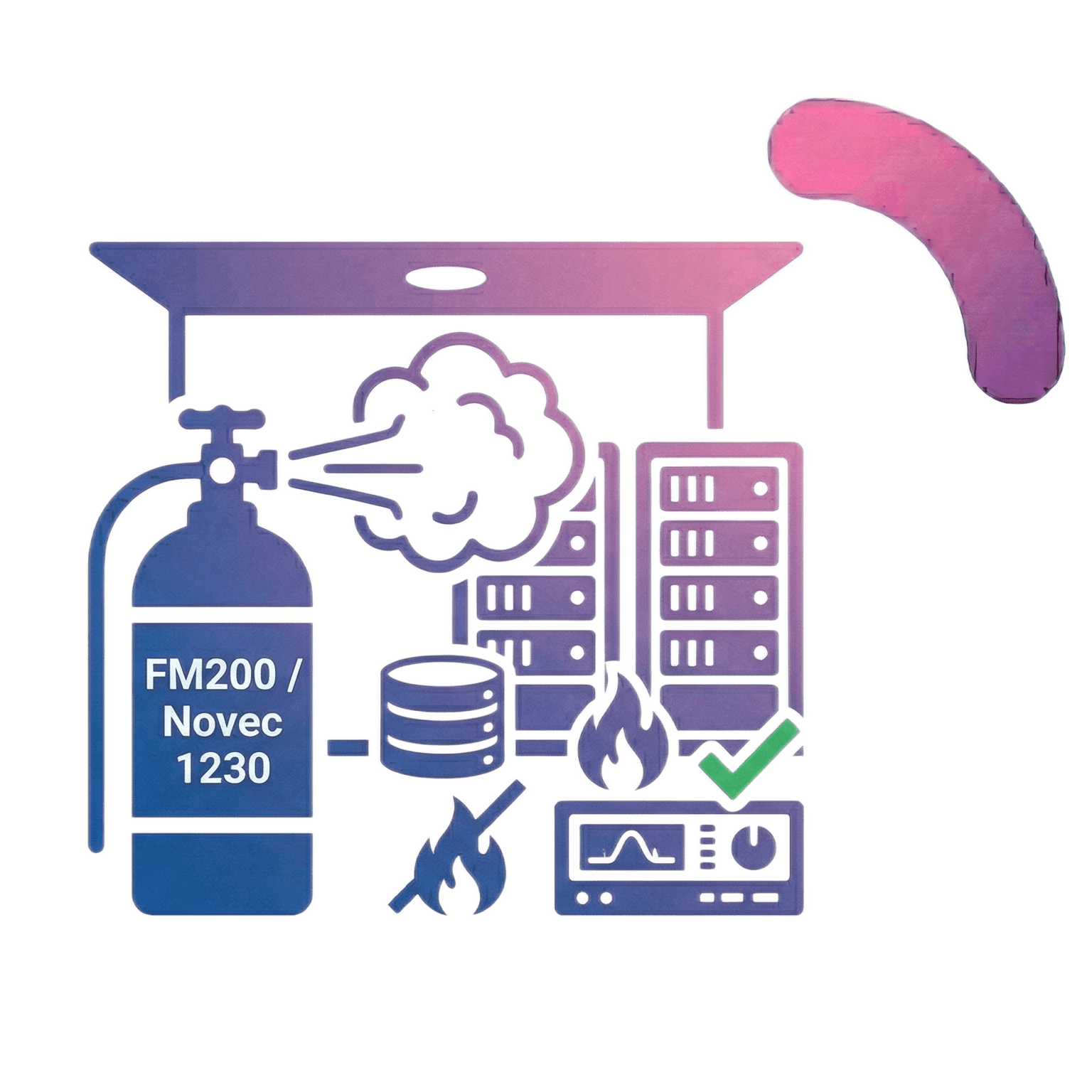 أنظمة الإطفاء بالغاز النظيف (FM200 / Novec)
